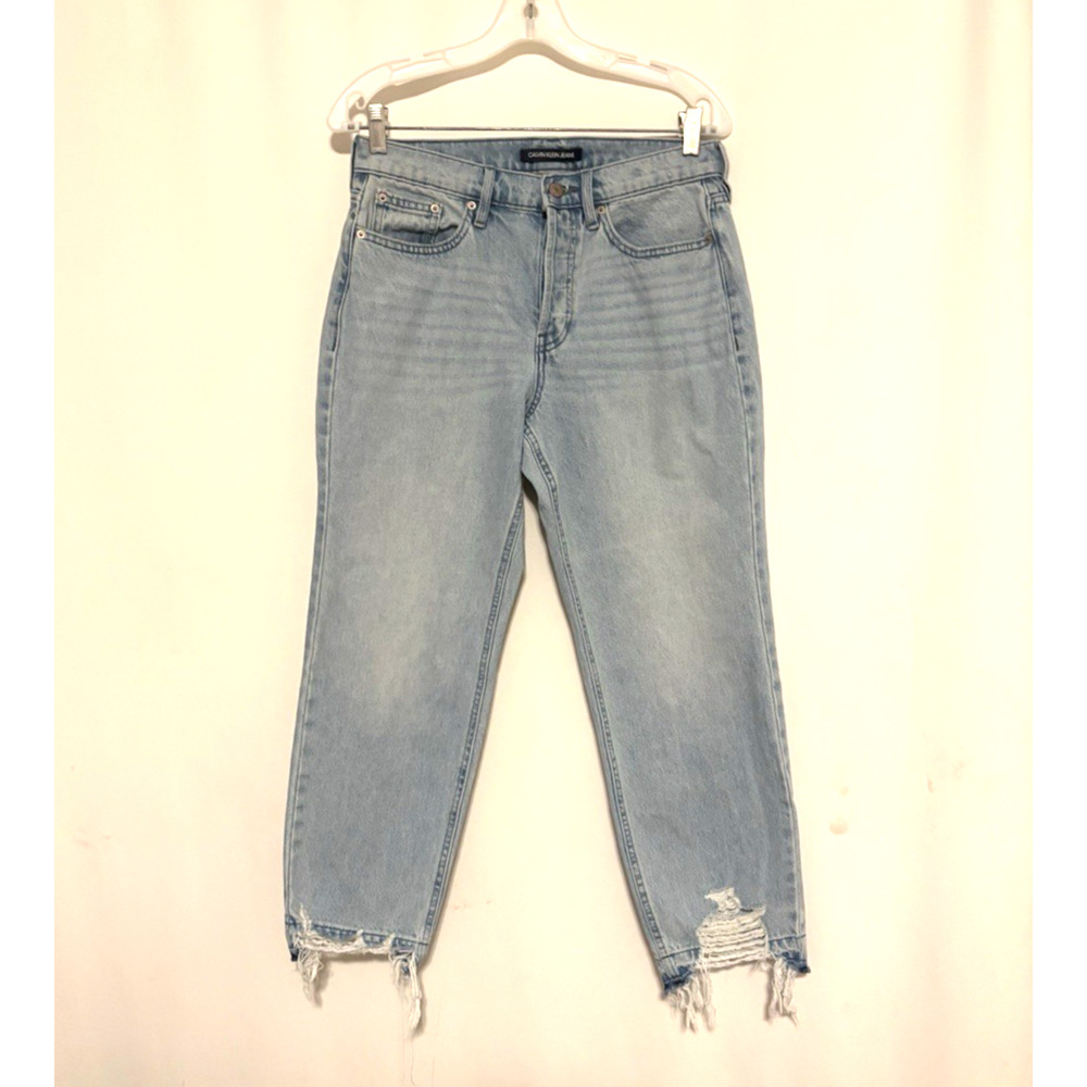 Vtg Calvin Klein Jeans 28 Blue Ankle Distressed Womens
